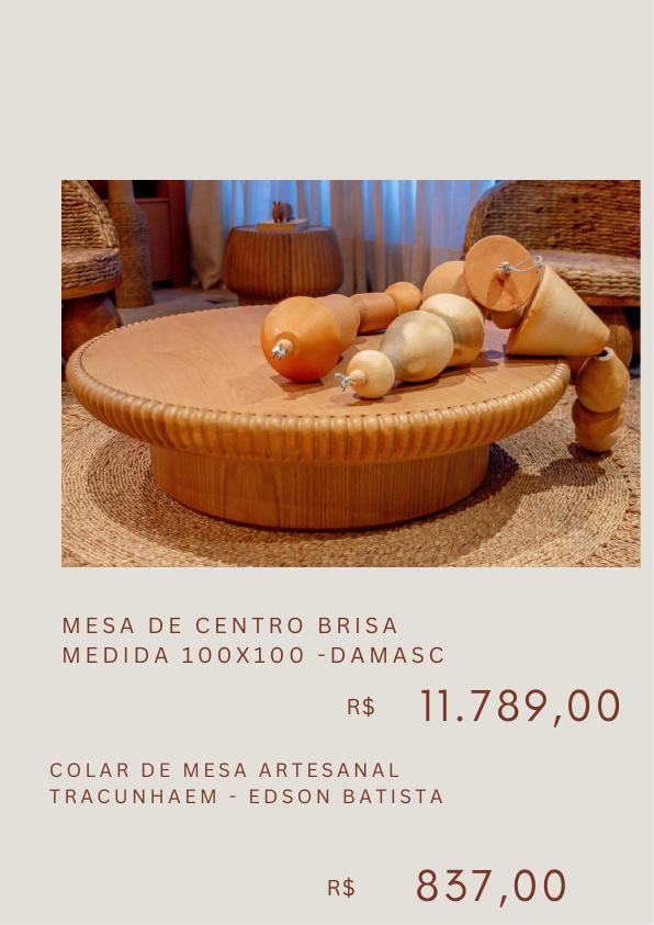 Mesa de centro Brisa e colar de mesa