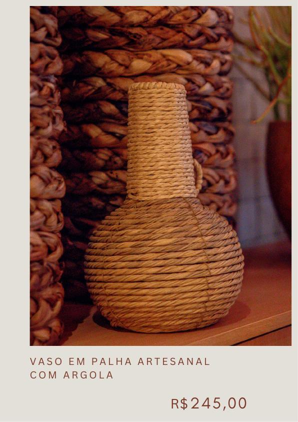 Vaso em palha com argola